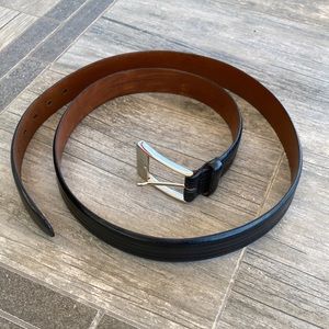 Torino belt, black, silver buckle size 40